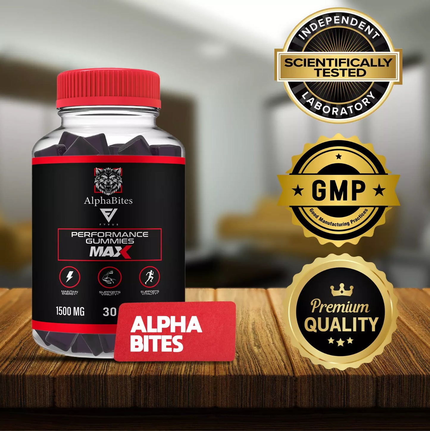 Alpha Bites Max Gummies AlphaBites Max Supplement (3 Pack) 90 Gummies