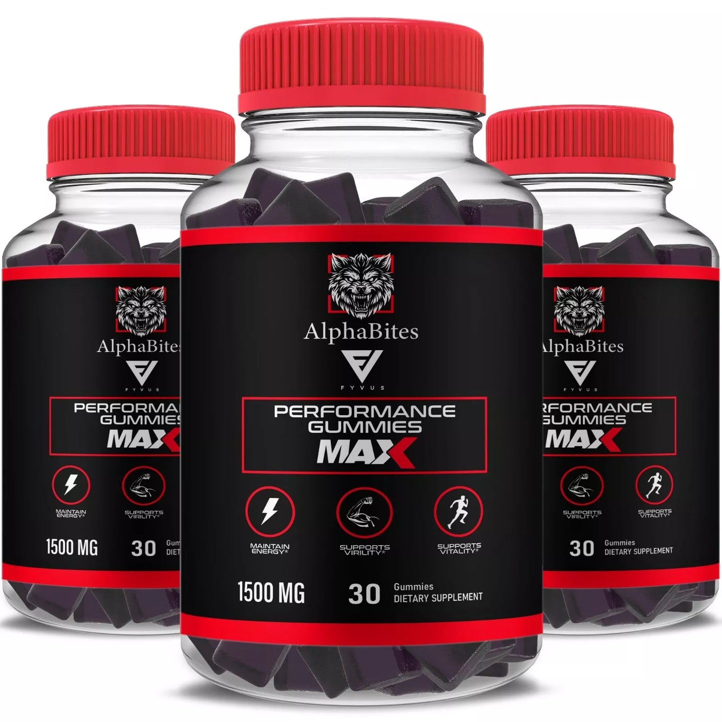 Alpha Bites Max Gummies AlphaBites Max Supplement (3 Pack) 90 Gummies