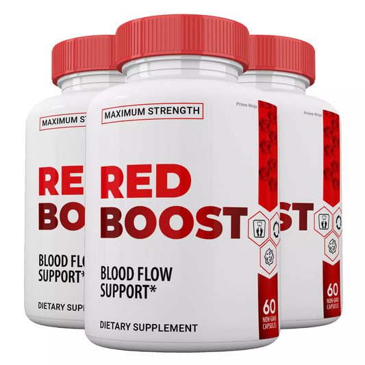 Red Boost, Red Boost Blood Flow Support Pills for Men (3 Pack)(180 Capsules)