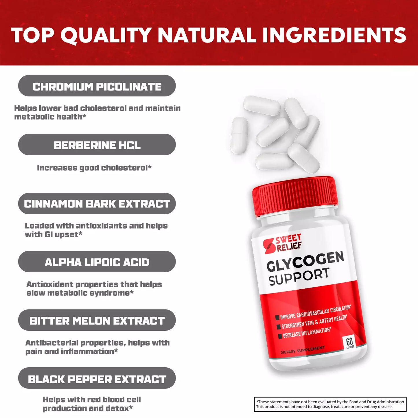 Sweet Relief Glycogen Support Capsules, Sweet Relief (3 Pack) (180 Capsules)